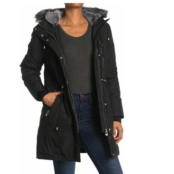 Noize Women's Scarlet Faux Fur Hood Heavyweight Parka Coat - Picture 1 of 4